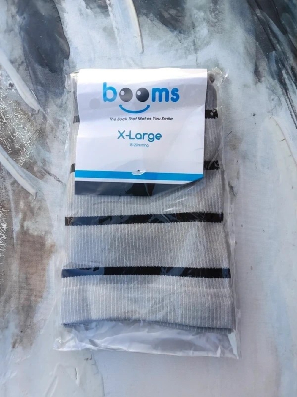 X-Large Men's Light Gray Stripe Casual Socks
